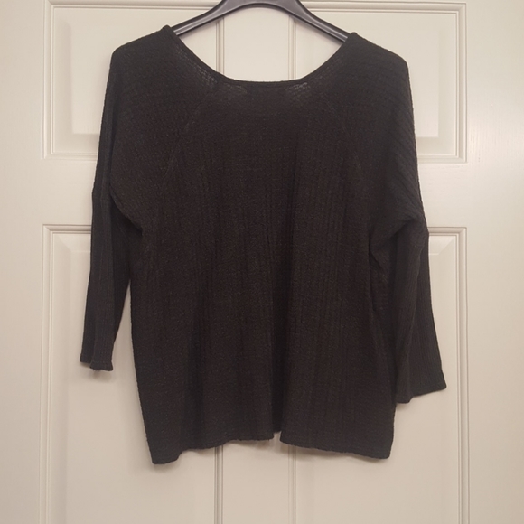 JOAN VASS GRAY ASSYMETRIC LT SWEATER TOP NUC - Picture 5 of 7